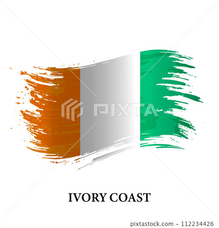 Grunge flag of Ivory Coast, brush stroke vector 112234426