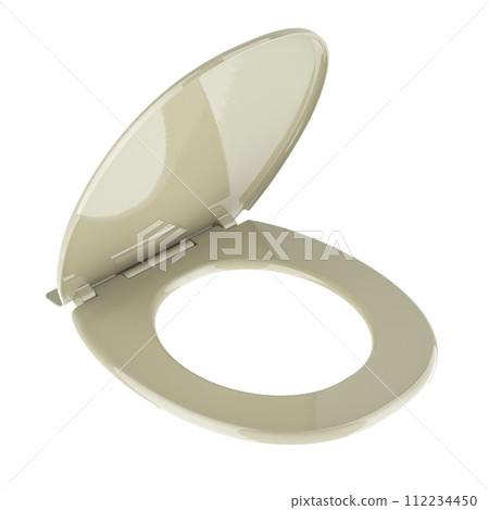 White Plastic Toilet Seat, 3D rendering 112234450