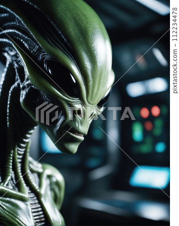 Photography of an ultra realistic Alien in dramatic light Photography of an ultra realistic Alien in dramatic light 112234478