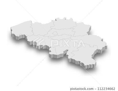 3d Belgium white map with regions isolated 3d Belgium white map with regions isolated 112234662