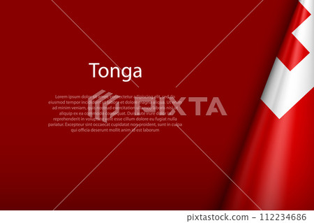 Tonga national flag isolated on background with copyspace 112234686
