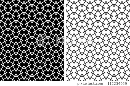 Set of Seamless Geometric Black and White Patterns. Vector Art. Set of Seamless Geometric Black and White Patterns. Vector Art. 112234939