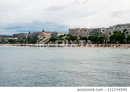 Fantastic famous Croisette with Palm, Pine trees and beach Fantastic famous Croisette with Palm, Pine trees and beach 112234940