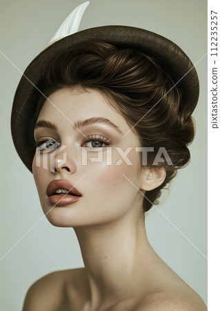 Portrait of a Woman With Red Lipstick Portrait of a Woman With Red Lipstick 112235257