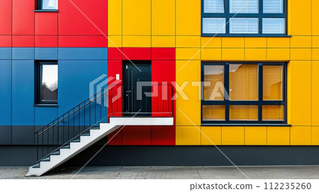 Multicolored Building With Staircase Multicolored Building With Staircase 112235260