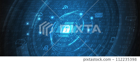 Cyber security and information or network protection. Future cyber technology web services for business and internet project 112235398