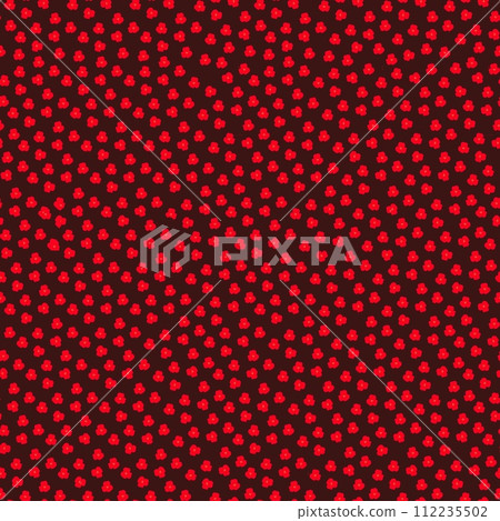 Seamless pattern of small red flowers on black background. Cute flowers, bright design for paper, cover, fabric 112235502