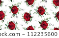 Bohemian seamless pattern. Red roses, garden greenery, leaves, branches, berries bouquet vector watercolor illustration. Fabric textile print, marsala, burgundy floral, botanical background decoration Bohemian seamless pattern. Red roses, garden greenery, leaves, branches, berries bouquet vector watercolor illustration. Fabric textile print, marsala, burgundy floral, botanical background decoration 112235600