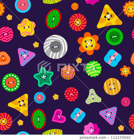 Buttons pattern vector seamless background for textile design projects Buttons pattern vector seamless background for textile design projects 112235692