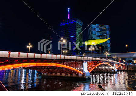 東京都台東區吾妻橋夜景 東京都台東區吾妻橋夜景 112235714