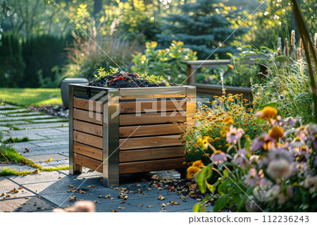 Wooden Box in a Garden Wooden Box in a Garden 112236243