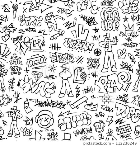 graffiti , rap music,street style lettering - - Stock