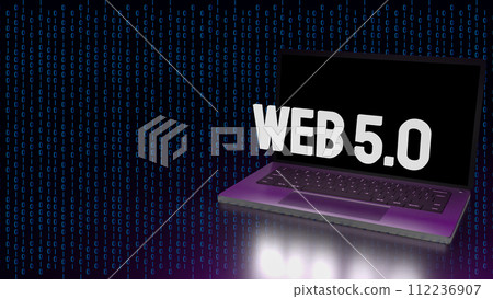 The web 5.0 on Notebook for technology concept 3d rendering. 112236907