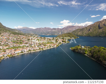 Locarno aerial panoramic view. Locarno is a town located on the shore Locarno aerial panoramic view. Locarno is a town located on the shore 112237130