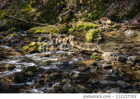 Mountain stream Shizugawa Ujigawa tributary in Uji City, Kyoto Prefecture Mountain stream Shizugawa Ujigawa tributary in Uji City, Kyoto Prefecture 112237302
