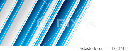 Blue grey stripes abstract geometric corporate background 112237453