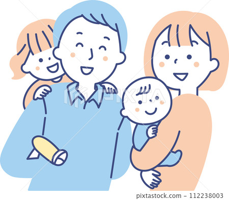 upper body of young family 112238003