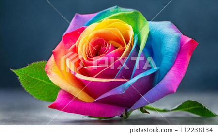 Rainbow rose 112238134