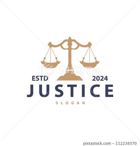 Lawyer Logo, Law Court Simple Design, Legal Scales Template Illustration Vector Lawyer Logo, Law Court Simple Design, Legal Scales Template Illustration Vector 112238370
