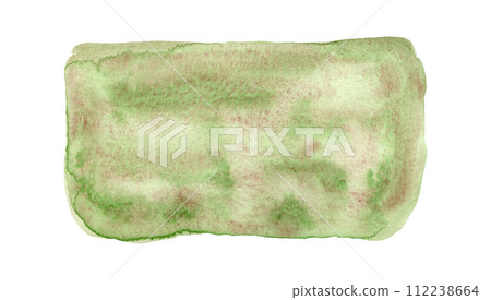 Bright hand drawn pink and green textured watercolor square shape. Vibrant grass color watercolour stain for nature concept, greeting card design, autumn moss banner cover 112238664