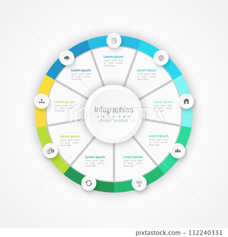 Infographic 9 options design elements for your business data. Vector Illustration. Infographic 9 options design elements for your business data. Vector Illustration. 112240331