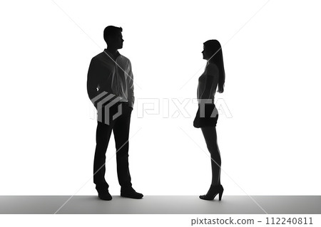 男性與女性剪影9 AI生成影像 112240811