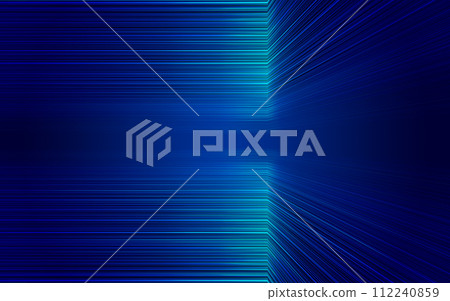 Blue extended fiber optic lines space network and technology scene background 112240859