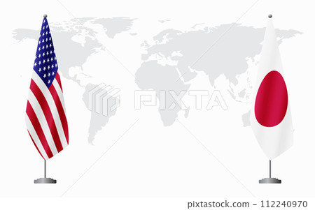United States and Japan flags for official meeting United States and Japan flags for official meeting 112240970