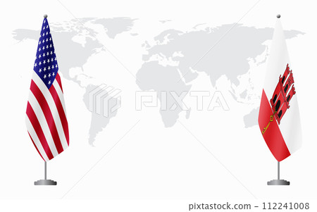 United States and Gibraltar flags for official meeting 112241008