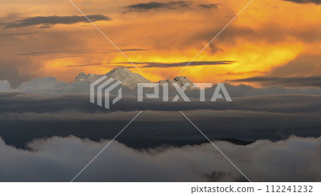 Antisana volcano with a gorgeous sunset light 112241232