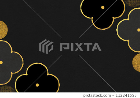 Japanese modern floral pattern Japanese paper_Flower illustration frame background 112241553