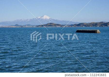 Nakaumi and Mt. Oyama in winter Nakaumi and Mt. Oyama in winter 112241681