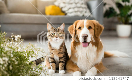 Good friends cat and dog cat and dog cat and dog 112241747