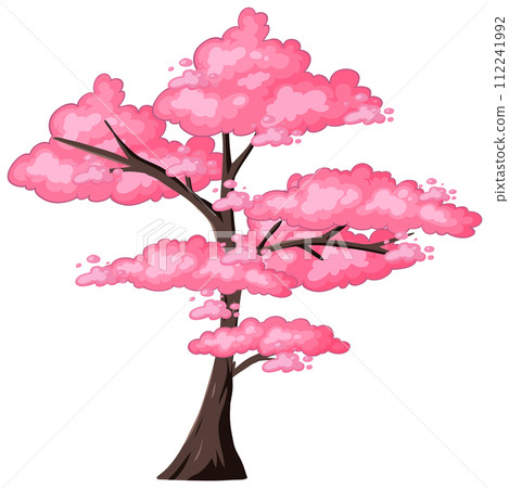 Blossoming Pink Tree Vector Illustration Blossoming Pink Tree Vector Illustration 112241992
