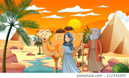 Ancient Egyptian Landscape with Travelers 112242005