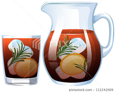 Refreshing Iced Tea with Lemon and Herbs 112242009