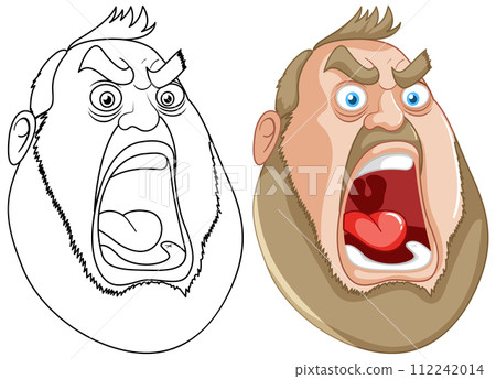 Angry Man Yelling Vector Illustration 112242014