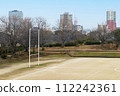 Rugby's goal post 112242361