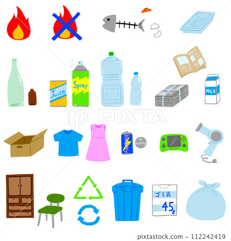 Garbage separation illustration set 112242419