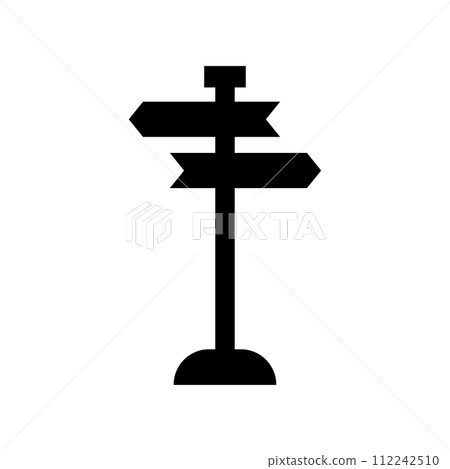 Signpost icon silhouette design template isolated illustration 112242510