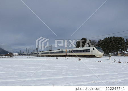 [JR西日本]冬季681系列「白鷺鷥」（北陸本線：南條～小地保） 112242541