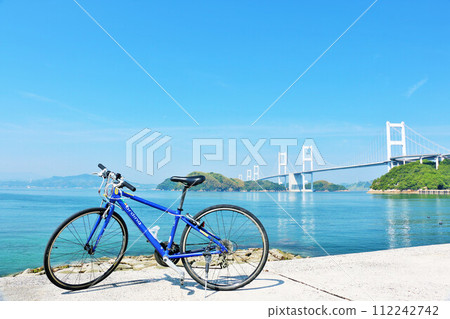Ehime Prefecture Blue Sky Shimanami Kaido and Bicycle Ehime Prefecture Blue Sky Shimanami Kaido and Bicycle 112242742
