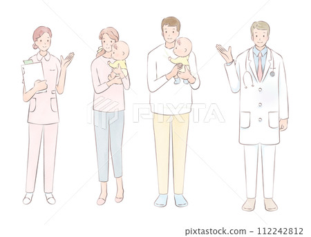 Childcare and medical care person set 112242812