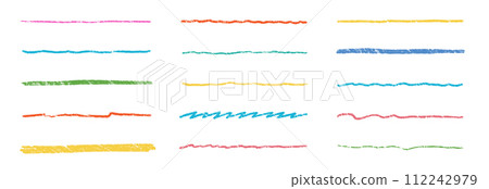 Crayon line color pencil brush scribble stroke pen underline hand. Crayon line pencil brush color sketch chalk stripe doodle vector drawn border texture element kid paint pastel emphasis Crayon line color pencil brush scribble stroke pen underline hand. Crayon line pencil brush color sketch chalk stripe doodle vector drawn border texture element kid paint pastel emphasis 112242979