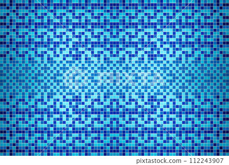 Bottom of a pool. Mosaic tiles textured background. View from above. 112243907