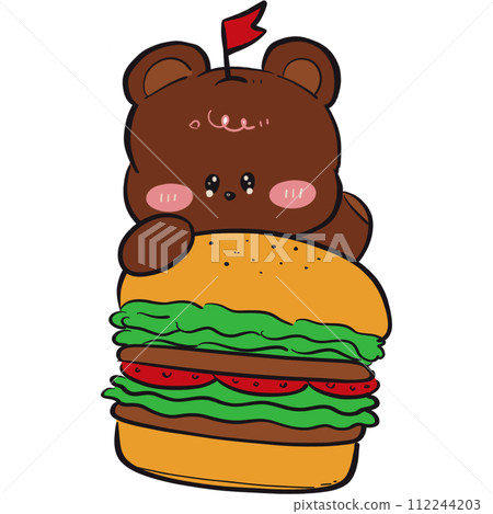 The illustration of a hamburger 112244203