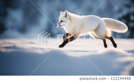 Arctic fox, white fox, white fox, arctic fox 112244498
