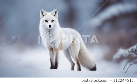Arctic fox, white fox, white fox, arctic fox - Stock Illustration
