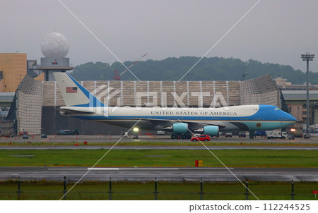 VC-25 Air Force One, the presidential aircraft of the United States, parked at Osaka International Airport 112244525