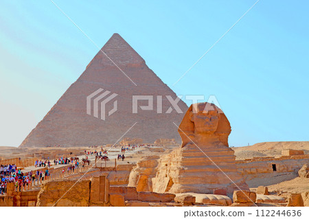 埃及吉薩金字塔和獅身人面像 埃及吉薩金字塔和獅身人面像 112244636